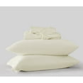 thumbnail image 4 of Brooklyn Loom 300 Thread Count Sateen 100% Rayon from Bamboo Deep Pocket 4 Piece Queen Sheet Set in Ivory, All Season, Adult Size, OEKO-TEX Certified, 4 of 10