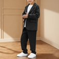 thumbnail image 4 of Odeerbi Kids Boys Formal Dress Suit Notched Lapel Blazer Jacket + Suit Pants Summer Outfits Set, 4 of 9