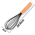thumbnail image 2 of Classic Stainless Steel Wooden Handle Whisk, Kitchen Whisk for Beating, Blending, Whisking, Stirring, Cooking, Egg, Flour by Kitchen Delight, Black, 2 of 5