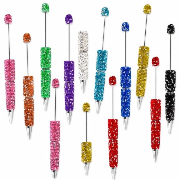 20Pcs Rhinestone Ballpoint Pens Sparkling Diamond Beaded Pens Colorful Glitter Writing Pens for DIY Crafts Party Favors Gift