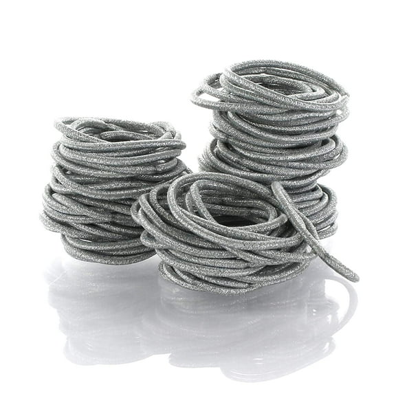 Hair Elastics Hair Ties, Professional Grade Ponytail Holders - 100 Pack Metallic Silver