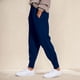 thumbnail image 3 of Pantalones deportivos de mujer de cintura alta con puños en los tobillos: color liso, con bolsillos, estilo informal/deportivo para otoño-invierno., 3 of 8