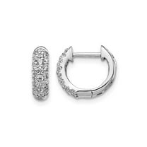 1/2 Carat (Ctw) Diamond Hoop Earrings in 10K White Gold