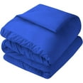 thumbnail image 5 of 5 Piece New Half Pinch Pleated Pattern Comforter Set, 800 TC, 100% Egyptian Cotton, Oversized Super King Size Royal Blue Solid, 5 of 6