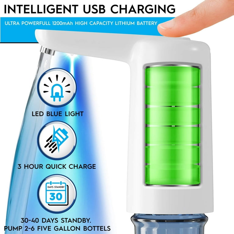 Portable USB Charging Intelligent One-Button Water Outlet Water Bottle,  Electric Gallon Bottle, For Offices Home Use 