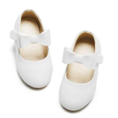 

Kiderence Girls Flat Mary Jane Shoes School Party Dress Ballerina Shoe (Toddler/Little Kids) White-9M