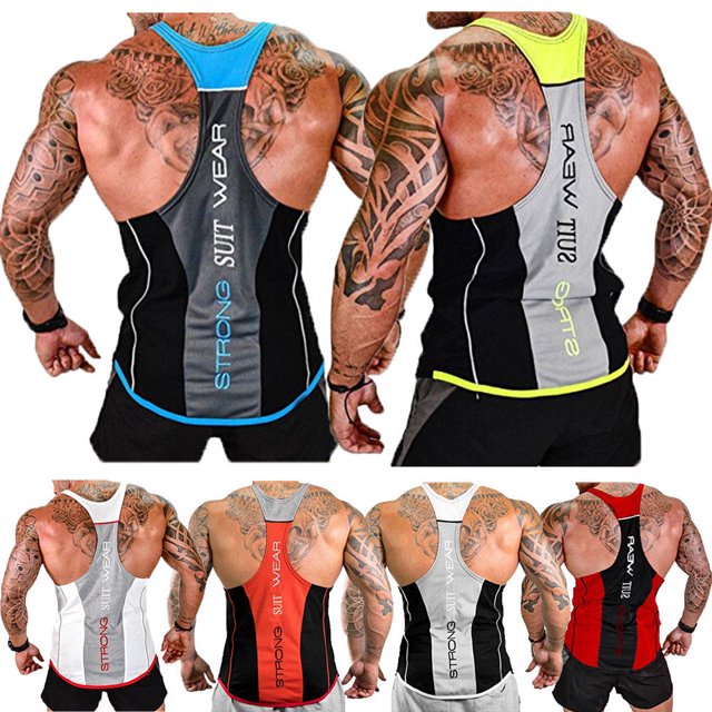Mialoley Hommes de Remise en Forme Muscle Coupe Stringer Musculation Entraînement Débardeur Sans Manches Chemises