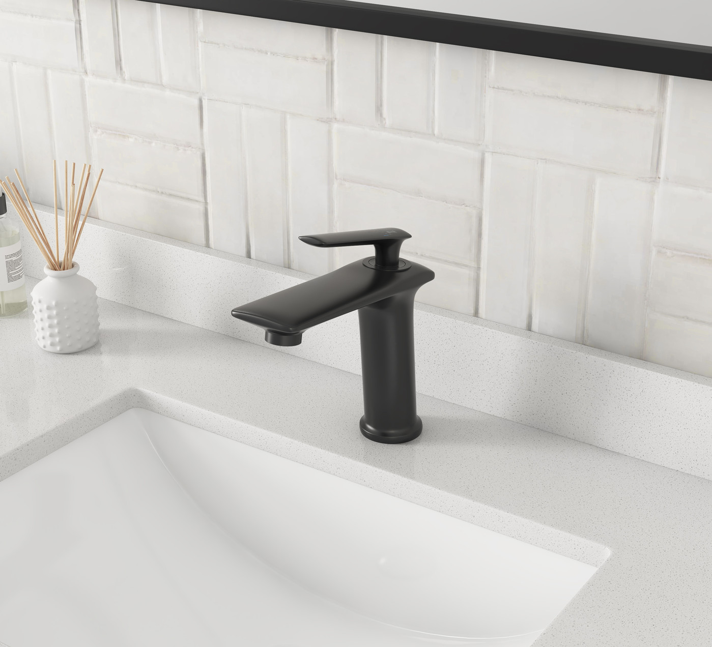 YZZY Bathroom Sink Faucet Single Lever Black Basin Faucet Single Hole 1 Handle Bathroom Vanity Faucet