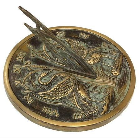 - Swan Sundial w Polished Brass