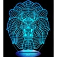 thumbnail image 4 of YSTIAN 3D Tiger Lion Night Light Lamp Illusion Night Light 16 Color Changing Table Desk Decoration Lamps Gift Acrylic Flat ABS Base USB Cable Toy, 4 of 5