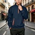 thumbnail image 4 of BRGZLK Boys Sweatshirts Trendy Color Block Stand Collar Long Sleeve Fleece Hoodless Hoodie Quarter Zip Pullover with Pockets Fall Kids Clothes 2026 Navy 12-13 Years, 4 of 8