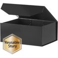 thumbnail image 5 of 5PCS Black Gift Box with Ribbon 9.5x7x4 Inches，Sturdy Gift Box with Lid for Gift Packaging, Foldable Magnetic Closure Storage Boxes, Bridesmaid proposal box, Rectangle Collapsible Box, 5 of 14