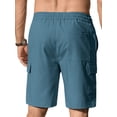 thumbnail image 2 of GENTS BLISS Cargo Men Linen Shorts Elastic Waist Drawstring Shorts for Men Summer Beach Shorts with Pockets, 2 of 10