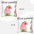 thumbnail image 3 of Haiem Hello Summer Gnome Print Velvet Soft Solid Decorative Square Throw Pillow Covers Set with Elegant Piping Christmas Cushion Case for Sofa Bedroom Car-18"x18", 3 of 8