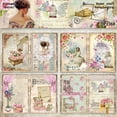 thumbnail image 2 of SunWMart A5 Size Scrapbook Paper, 16 Sheets Single Sided Decorative Vintage Scrapbooking Junk Journaling Supplies for Art Card Making Embellishments DIY Crafts, 2 of 4