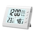 thumbnail image 3 of Reloj despertador moderno con pantalla grande, termómetro de habitación, decoración elegante para Blanco, 3 of 9
