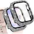 thumbnail image 1 of Compatible with iWatch Accessories with Built-in Tempered Glass Screen Protector Bling Crystal Diamond Rhinestone Full Protective Bumper Cover for Women Man(38mm,Black), 1 of 5