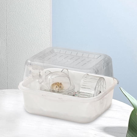 EHJRE Large Hamster Cage, Exercise And Play House, Breathable, Transparent, Pet Supplies, Comfortable, Easy to Clean, Lightweight, 25 X 19 X 19 Cm with accessories