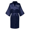 thumbnail image 1 of TIMIFIS Valentine's Day Gift Women's Short Silky Robes Bridesmaid Bride Party Satin Robes Sleepwear Plus Size Wedding Bridal Party Loungewear Dressing Gowns with 3/4 SleeveFlash, 1 of 3