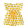 thumbnail image 1 of Coerni Robe Imprimée Cœur Mignonne pour Filles Été Manches Courtes à Volants Robe de Fête d'Anniversaire Col Rond Robe Décontractée avec Nœud, 1 of 7