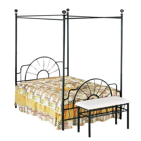 Acme Sunburst Full Canopy Bed Rails Not Included Sandy Black Acme Sunburst Full Canopy Bed Rails Not Included Sandy Black