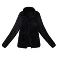 thumbnail image 1 of Womens Full Zip Up Sherpa Lapel Fuzzy Fleece Jacket Oversized Fluffy Coat, 1 of 4