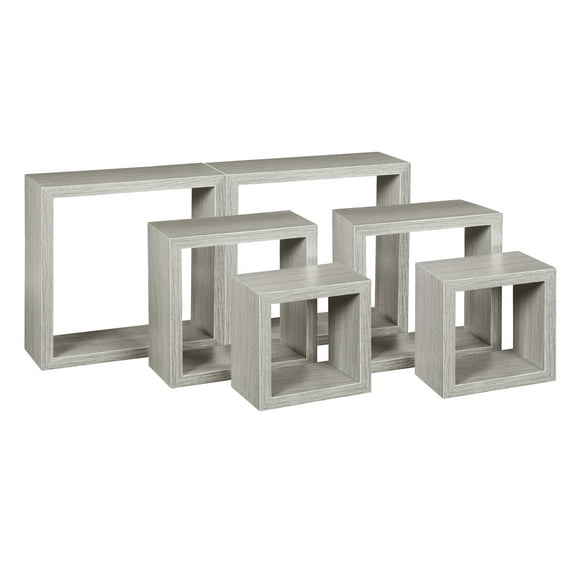 Regency Niche Soho 6 Piece Wall Shelf Set- Weathered Grey