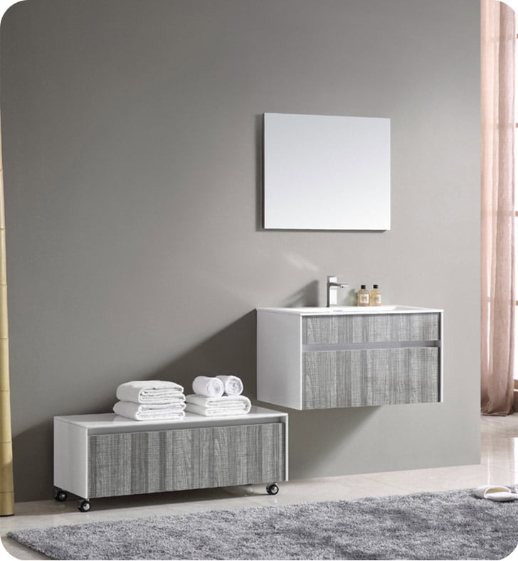 Fresca FVN8509HA 36" Wall Mount High Gloss Modern Bathroom Vanity with