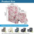 thumbnail image 3 of FUIALDOLG Pink Daisy Floral Decor Recliner Chair Cover, 4-Pieces Stretch Recliner Covers for Reclining Couches Washable Reclining Chair Slipcover Furniture Protector for Dogs Cats, 3 of 7