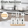 thumbnail image 6 of Tzdxfgl Wood Utensil Holder for Kitchen Counter, 3 Compartments Silverware Organizer Caddy, White, 6 of 11