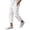 White, variant on Men's Cotton Linen Pants High-Stretch Waist Side Split Hem Pants Outdoor Casual Beach Pants S White