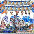 thumbnail image 2 of Vajilla de fiesta de ONE PIECE de Anime, plato de ONE PIECE Luffy, taza, globo, cartel, adorno para pastel, suministros de decoración para fiesta de cumpleaños para niño, 2 of 4