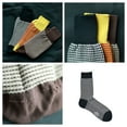 thumbnail image 7 of Men's Mercerized Cotton Dress Socks Business Casual Plaid Crew Sock Lightweight Soft Comfort, Medium 7.5-11.5, 7 of 7