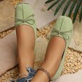 thumbnail image 6 of Abomasnow Womens Flock Bow Decor Square Toe Slip‑On Ballet Flat Shoes Casual Lightweight Going Out Shoes, 6 of 9