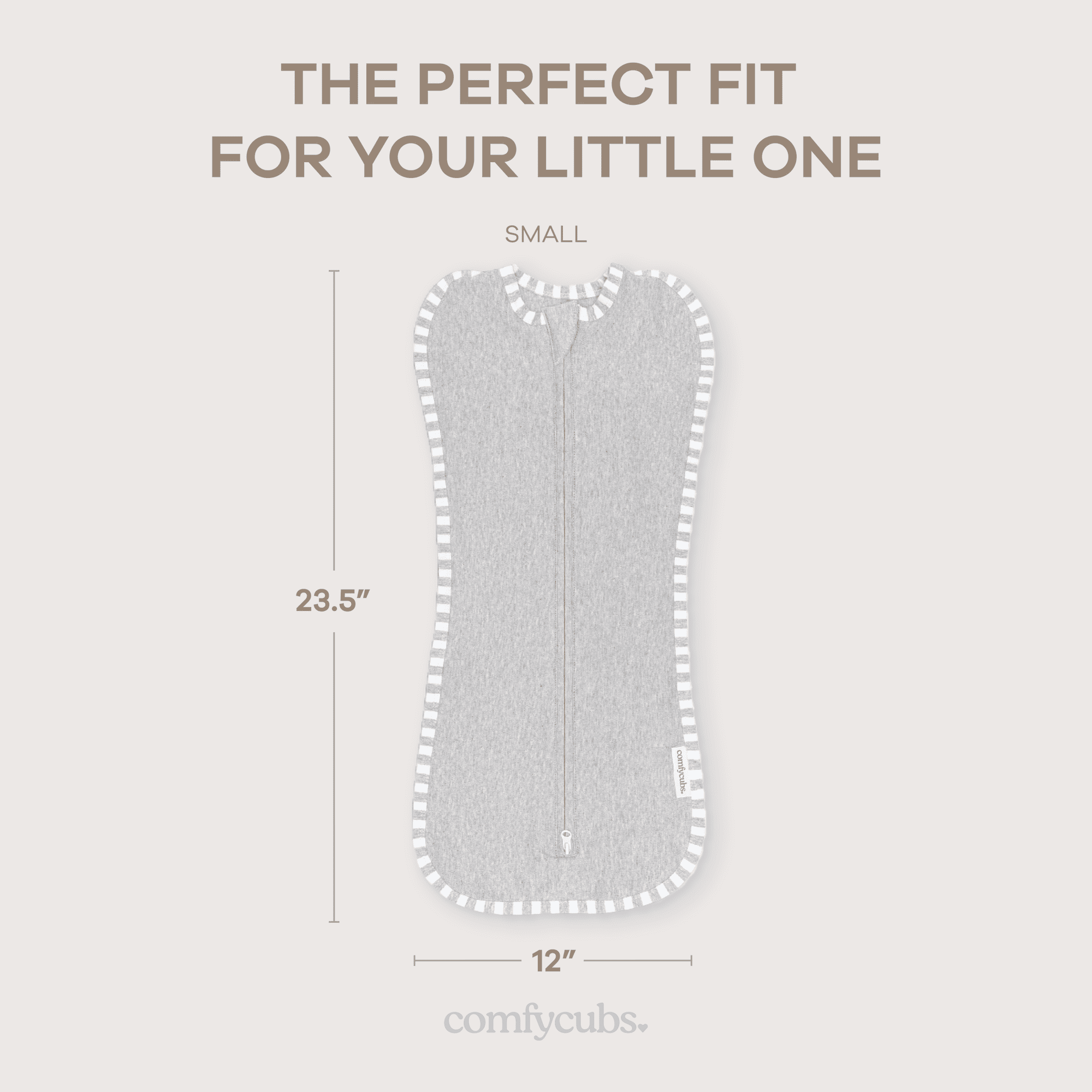 Comfy Cubs Swaddle Blanket Baby Girl Boy Easy Zipper Wrap 2 Pack Infant (Small 0-3 Months, Grey)