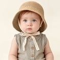 thumbnail image 5 of Tigivemen Lace Straw Sun Hat for Baby Girl Summer Bucket Hat Outdoor Beach Sunhats Adjustable Wide Brim Cap Khaki Size 1-3 Years, 5 of 5