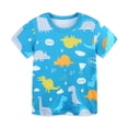 thumbnail image 4 of WhouRiu Boys Girls Summer Casual Outfits Kids Unisex Short Sleeve Cartoon Graphic Tees Shorts Sets, 4 of 5