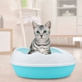thumbnail image 2 of Caja de arena para gatos semicerrada de plástico, bandeja resistente a derrames, orinal para inodoro con pala (azul), 2 of 8
