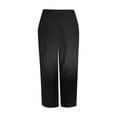 thumbnail image 3 of RUTAYY Women's Pants Comfortable Solid Color High Waist Straight Wide Leg with Pocket Casual Everyday Wear Chic Holiday Trousers, 3 of 5