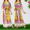 thumbnail image 4 of HAPPY BAY Women's Summer Loungewear African Beach Maxi Plus Size Kaftan Ethnic Print Casual Slit Dress Caftan Dresses for Women 2X-3X Gold, Leopard Skin, 4 of 5