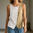 thumbnail image 6 of Fewfanhot Tops for Women Trendy Summer Summer Casual Sleeveless Button Down Tank Tops Fashion Work Waistcoat, 6 of 9