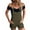 Green, variant on Teissuly Women Loose Bib Hole Pants Overalls Demin Shorts Jumpsuit