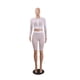 thumbnail image 4 of Conjunto de traje de perspectiva de malla Txlixc para mujer blusas cortas de manga larga pantalones ajustados verano, 4 of 4