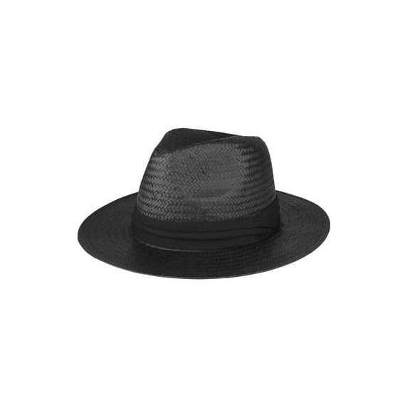 Toyo Paper Straw Fedora Hat - Black