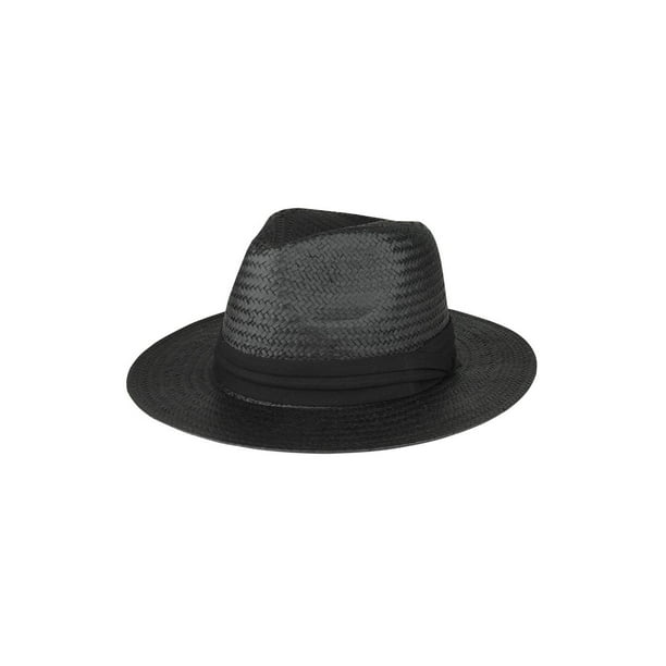 Chapeau de Fedora en Paille de Papier Toyo - Noir