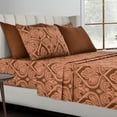 thumbnail image 3 of Lux Decor Collection Bed Sheets Set - Microfiber Super Soft 1800 Thread Count Egyptian Sheets 16-Inch Deep Pocket Wrinkle - 6 Piece (Brown, California King), 3 of 5