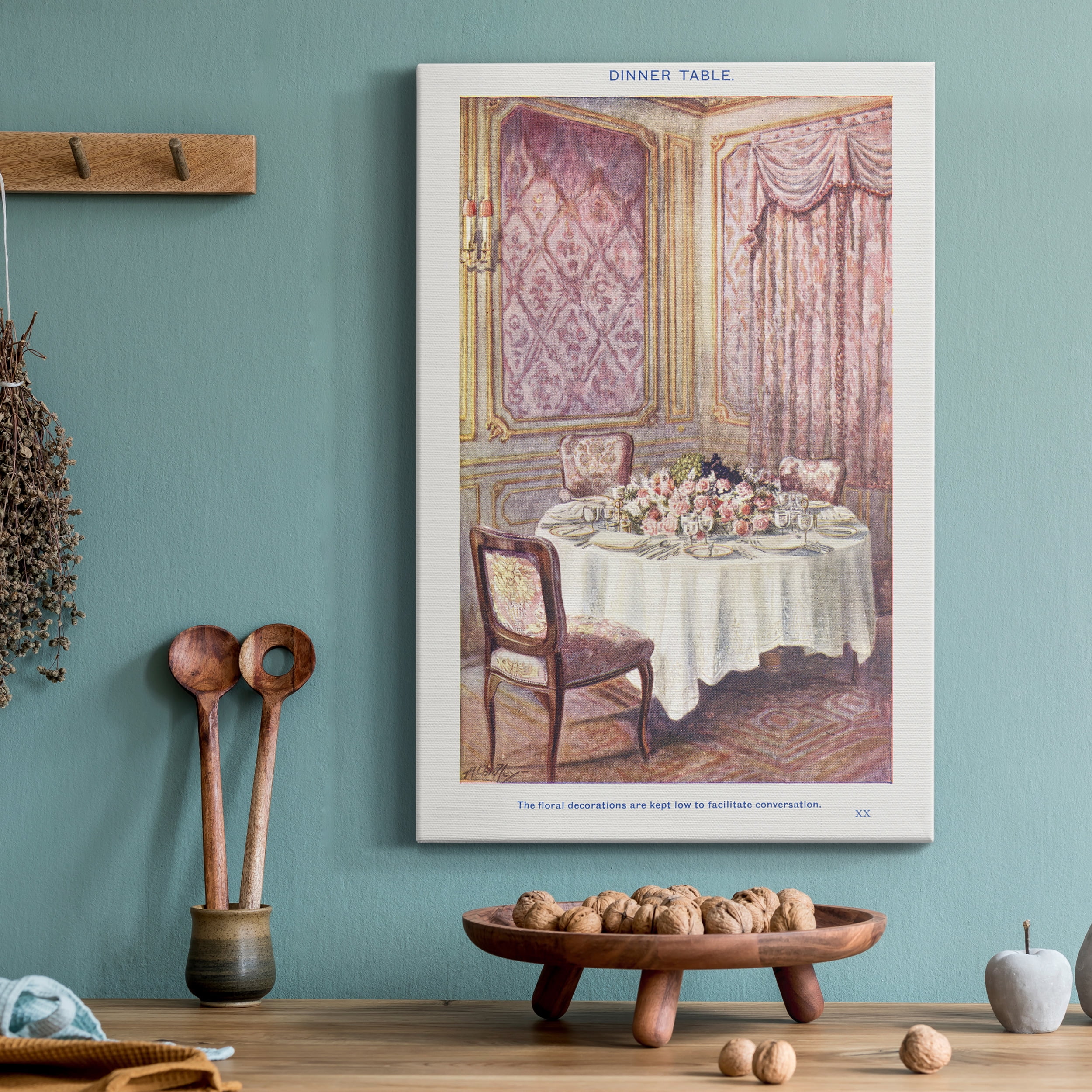 A Dinner Table Premium Gallery Wrapped Canvas - Ready to Hang - 24 x 36