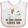 thumbnail image 3 of Inktastic My Great Grandpa Loves Me Boys Grandson Boys Baby Bib, 3 of 4