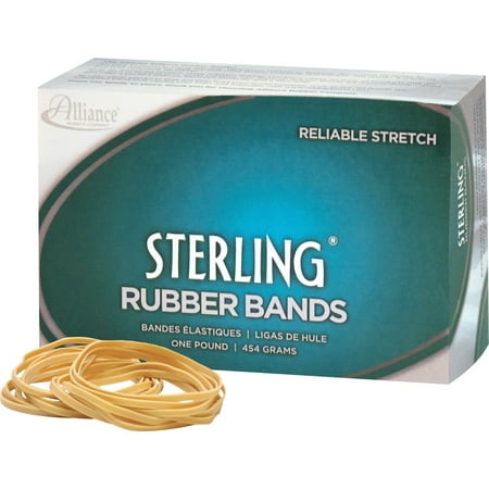 Alliance Rubber 24195 Sterling Rubber Bands Size #19, 1 lb Box Of Approx. 1700 Bands (3 1/2 x 1/16-Inches, Natural Crepe)