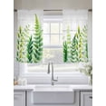 thumbnail image 4 of Spring Leaves Sheer Curtains 45 Inch Length 2 Panels Set, Pastoral Garden Botanical Gray Wooden Voile Window Treatment Rod Pocket Small Kitchen Curtains Drapes for Bedroom 52"x45"x2, 4 of 7
